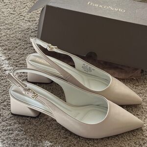 Franco Sarto Elegant Beige Slingback Heels